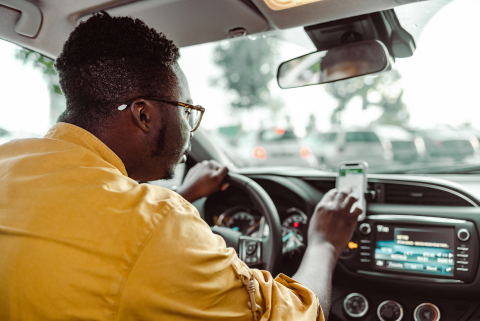 Driver checking directions